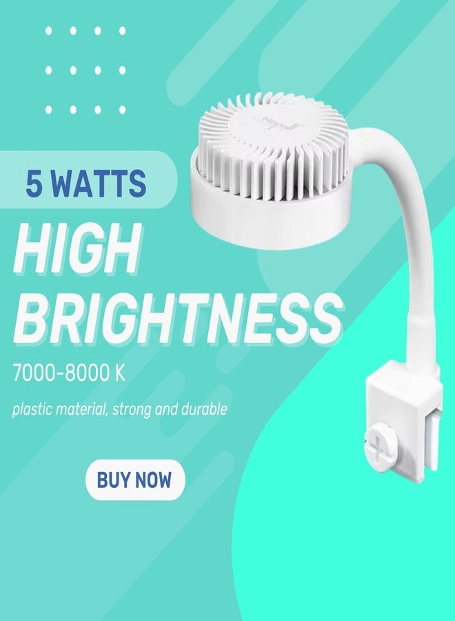 VAYINATO Nepall Mini Nano White Clip On Back Planted Aquarium Fish Tank Light with USB Plug | 5W | 7000-8000K | Waterproof | 360 Flexible | Aluminium Body - Image 2